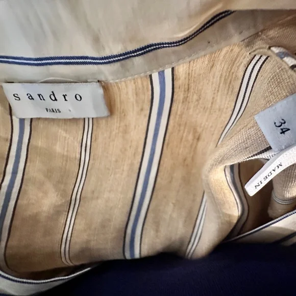 Sandro Long Sleeveless Asymmetric dress w stripes. EU-34 (US-S or size 2) - Picture 16 of 16